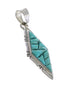 Turquoise Southwestern Jewelry Authentic Sterling Silver Pendant AX95327